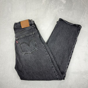 Levi's Premium Women's Size 28 W X 26 L Ribcage Straight Button Fly Black Denim